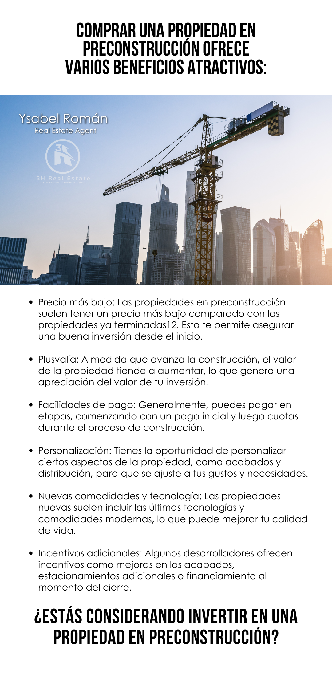 Invertir en proyectos en pre-construcción